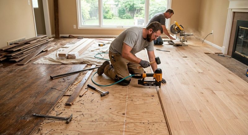 Dark Wood Floor Installation in Austin, TX